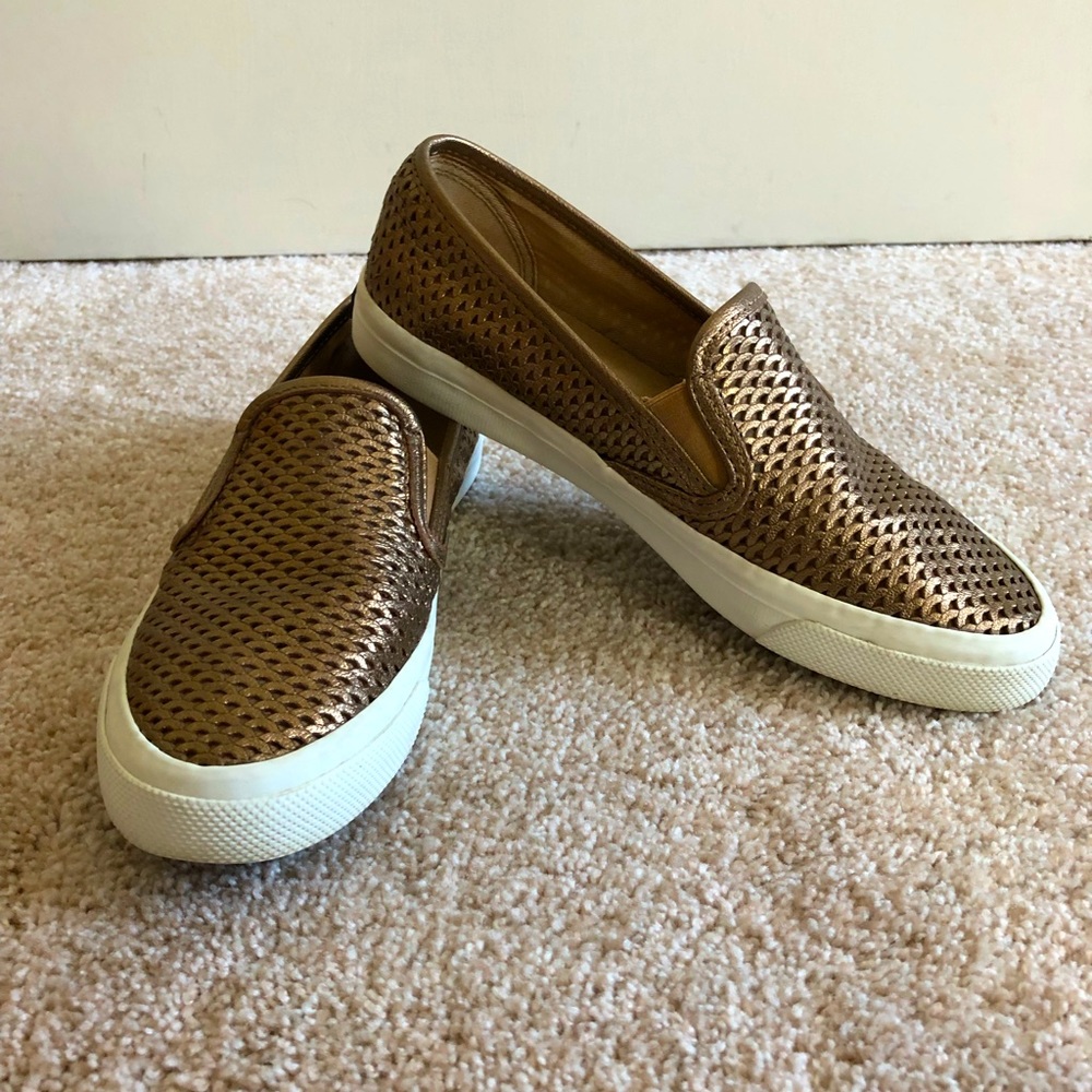 Gold Sperry Slip Ons- Women’s 7.5 TTS
